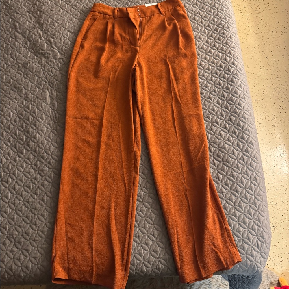 Nine West Burnt Orange Wide-Leg Trousers